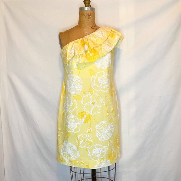 Lilly Pulitzer Sandra One Shoulder Ruffle Mini Dress - Picture 1 of 9